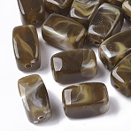 Acrylic Beads, Imitation Gemstone Style, Cuboid, Camel, 13x7.5x7.5mm, Hole: 1.6mm, about 700pcs/500g.(OACR-N130-016C)