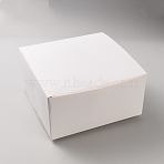 Folding Kraft Paper Mailer Boxes, Square, White, Finished Product: 20x20x10cm(CON-WH20007-10B)