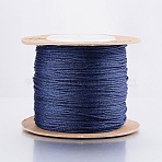 Eco-Friendly Dyed Nylon Braided Cord, Chinese Knotting Cord for Beading Jewelry Making Macrame Craft, Marine Blue, 0.4mm, about 164.04 yards(150m)/roll(OCOR-L002-71-505)