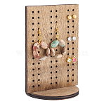 Wooden Earring Display Stands, Rectangle, Camel, 8x8.95x12.5cm, Hole: 3mm(EDIS-WH0006-50)