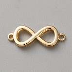 Brass Connector Charms, Infinity Links, Golden, 16.5x6.5x2mm, Hole: 0.8mm(KK-WH0062-215G)