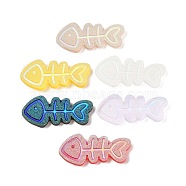 Translucent Resin Cabochons, AB Color Plated, Fish Bone, Mixed Color, 20x44.5x4.5mm(CRES-Z001-16)