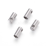 304 Stainless Steel Cord Ends, End Caps, Column, Stainless Steel Color, 8.5x3.8mm, Hole: 1.8mm, Inner Diameter: 3mm(STAS-F232-01E-P)