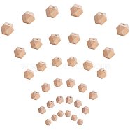 Wood Beads, Faceted, Polygon, PapayaWhip, 10~18x10~24mm, Hole: 2~5mm, 120pcs/set(WOOD-PH0008-27)
