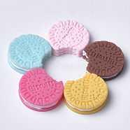 Resin Decoden Cabochons, Biscuit, Mixed Color, 26~27x24~25x6~7mm(X-CRES-Q206-15B-M)