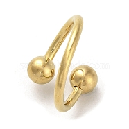 Round Ball 304 Stainless Steel Cuff Ring, Golden, Inner Diameter: 16.2mm(RJEW-C036-03B-G)