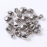 Antiqued Acrylic Beads, Assorted Shape, Antique Silver, Size: about 12~22mm long, 12~16mm wide, 12~16mm thick, hole: 2~3mm, about 200pcs/500g(OACR-R139)