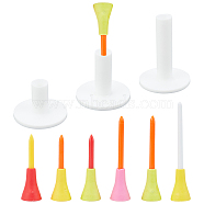CHGCRAFT 12Pcs Two-tone Plastic Golf Double Tees, with 3Pcs Golf Rubber Tees Holder, Mixed Color, 35~86.5x52~86.5x11~18mm, Hole: 3.5~11mm(AJEW-CA0001-62)