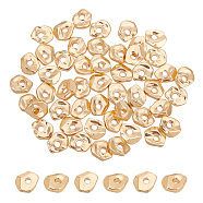 BENECREAT 50Pcs Brass  Beads, Nuggets, Golden, 5.5x6x2mm, Hole: 1.2mm, about 50pcs/bag, 1 bag/box(KK-BC0010-55)