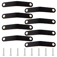 Cattlehide Cabinet Door Drawer Handle Strap, with Screws, Black, 16.8x2.5x0.35cm(DIY-WH0430-196C-01)