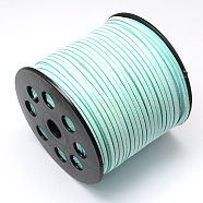 Faux Suede Cord, Faux Suede Lace, Light Cyan, 2.7x1.4mm, about 98.42 yards(90m)/roll(LW-R007-1085)