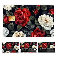 Plastic Waterproof Card Stickers, Self-adhesion Card Skin for Bank Card Decor, Rectangle, June Rose, 140x190mm(STIC-WH0032-190)