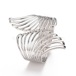 Alloy Hollow Wing Wrap Cuff Bangle, Chunky Wide Hinged Open  Bangle for Women, Platinum, Inner Diameter: 2-1/8x2 inch(5.35x5.2cm) (BJEW-K223-07P)