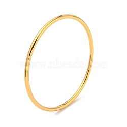 Ion Plating(IP) 304 Stainless Steel Simple Plain Bangle for Women, Real 18K Gold Plated, 1/8 inch(0.3cm), Inner Diameter: 2-1/2 inch(6.5cm)(BJEW-F461-01D-G)