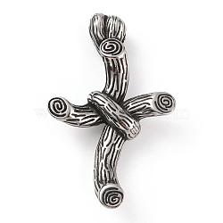 304 Stainless Steel Big Pendants, Knot Cross Charm, Antique Silver, 58x36x11.5mm, Hole: 7x5.5mm(STAS-A083-16AS)