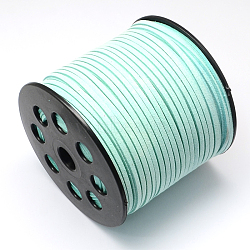 Faux Suede Cord, Faux Suede Lace, Light Cyan, 2.7x1.4mm, about 98.42 yards(90m)/roll(LW-R007-1085)