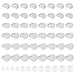 DIY Blank Dome 304 Stainless Steel Finger Rings Making Kits, Stainless Steel Color, Tray: 10~20mm, Inner Diameter: 17~19mm(DIY-HS0001-57)
