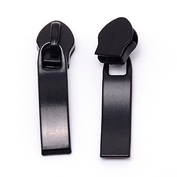 Zinc Alloy Zipper Slider, Garment Accessories, Rectangle, Cadmium Free & Lead Free, Electrophoresis Black, 3.8x1x0.9cm