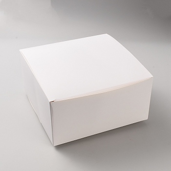 Folding Kraft Paper Mailer Boxes, Square, White, Finished Product: 20x20x10cm