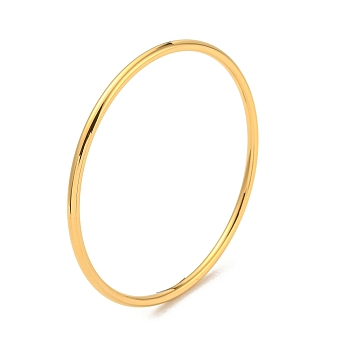 Ion Plating(IP) 304 Stainless Steel Simple Plain Bangle for Women, Real 18K Gold Plated, 1/8 inch(0.3cm), Inner Diameter: 2-1/2 inch(6.5cm)