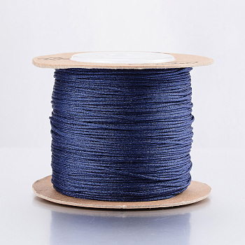 Eco-Friendly Dyed Nylon Threads, String Threads Cords, Marine Blue, 0.4mm, about 164.04 yards(150m)/roll
