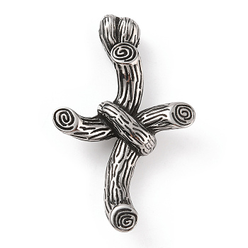 304 Stainless Steel Big Pendants, Knot Cross Charm, Antique Silver, 58x36x11.5mm, Hole: 7x5.5mm