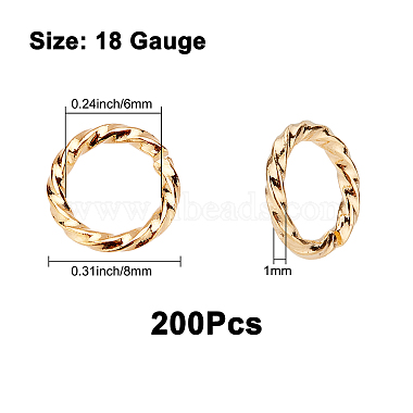 CREATCABIN 200Pcs Brass Open Jump Rings(KK-CN0001-22)-2