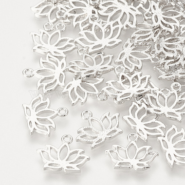 Real Platinum Plated Flower Brass Charms