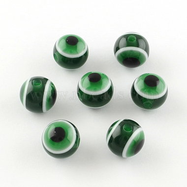 Round Evil Eye Resin Beads(RESI-R159-6mm-09)-1