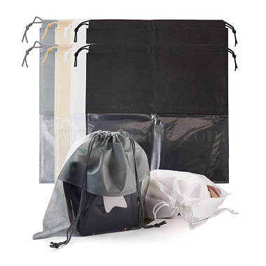 Givenny-EU 8Pcs 4 Colors Blank Non-Woven DIY Craft Drawstring Storage Bags(ABAG-GN0001-10B)-2