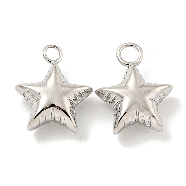 Real Platinum Plated Star Brass Charms