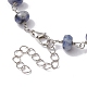 Natural Blue Spot Jasper Rondelle Beads Link Bracelets for Women(BJEW-JB10262-03)-4