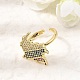 Brass Micro Pave Cubic Zirconia Cuff Open Rings(CU-CBA04DC-01G)-1