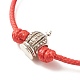 2pcs 2 couleurs alliage couronne bracelet cordon perlé(BJEW-JB08113-03)-6
