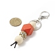 Porte-clés pendentif en perles de bois naturel teint(KEYC-JKC00440)-4