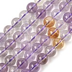 Natural Ametrine Beads Strands, Round, 6mm, Hole: 1mm, about 70pcs/strand, 15.3 inch(39cm)(G-F461-02-6mm)