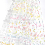 Gradient 3D Butterfly Polyester Gauze Fabric, Clothes Bag Accessories, Yellow, 1450x0.1~1mm, 1 yard/pc(AJEW-WH20006-148D)