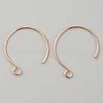 Brass Earring Hooks, Ear Wire, Golden, 27x23x1mm, Hole: 2.4mm(KK-WH0044-141B-G)