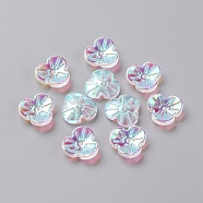 Electroplate Glass Beads, Flower, Clear AB, 12x3.60mm,Hole:1mm(EGLA-L027-A08)