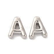 Alloy Beads, Long-Lasting Plated, Cadmium Free & Lead Free, Letter, Letter.A, 14x12x4.5mm, Hole: 2mm(PALLOY-E024-28A-P)