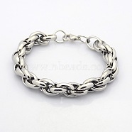 Casual Style 304 Stainless Steel Double Link Chain Bracelets, with Lobster Claw Clasps, Stainless Steel Color, 8-5/8 inch(22cm)(STAS-O036-37P)