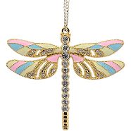 6Pcs 6 Colors Alloy Big Pendants, with Enamel and Rhinestone, Dragonfly, Mixed Color, 56.5x64.5x4.5mm, Hole: 4.5x6mm, 1pc/color(FIND-FH0004-24)