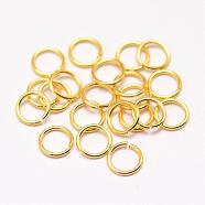 Brass Jump Rings, Open Jump Rings, Cadmium Free & Nickel Free & Lead Free, Real 18K Gold Plated, 23 Gauge, 4x0.6mm, Inner Diameter: 2mm, about 5000pcs/100g(KK-G277-4mm-G-NR)