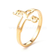 Word Jesus 304 Stainless Steel Finger Ring for Women, Golden, Inner Diameter: US Size 6 1/2(16.9mm)(RJEW-B035-04P)