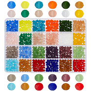 Elite 960Pcs 24 Colors Transparent Glass Beads, Faceted, Frosted, Rondelle, Mixed Color, 6x4.5mm, Hole: 1.4mm, 40pcs/color(EGLA-PH0001-41)
