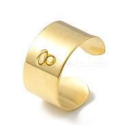 304 Stainless Steel Loop Ring Bases, Cuff Ring, Golden, 10x0.5mm, Hole: 2.4mm, Inner Diameter: 17mm(X-KK-I674-03B-G)