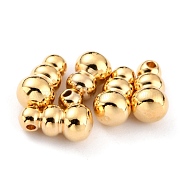 Brass Charms, Long-Lasting Plated, Gourd/Calabash, Real 24K Gold Plated, 7.5x2.5~4mm, Hole: 0.7mm(KK-O133-301A-G)