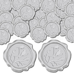 CRASPIRE Adhesive Wax Seal Stickers, Envelope Seal Decoration, For Craft Scrapbook DIY Gift, Silver Color, Raven, 30mm, 100pcs/box(DIY-CP0009-53B-08)