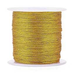 Polyester Braided Metallic Thread, for DIY Braided Bracelets Making and Embroidery, Gold, 0.4mm, 6-Ply, about 54.68 yards(50m)/roll(X-OCOR-I007-B-01)