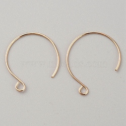 Brass Earring Hooks, Ear Wire, Golden, 27x23x1mm, Hole: 2.4mm(KK-WH0044-141B-G)